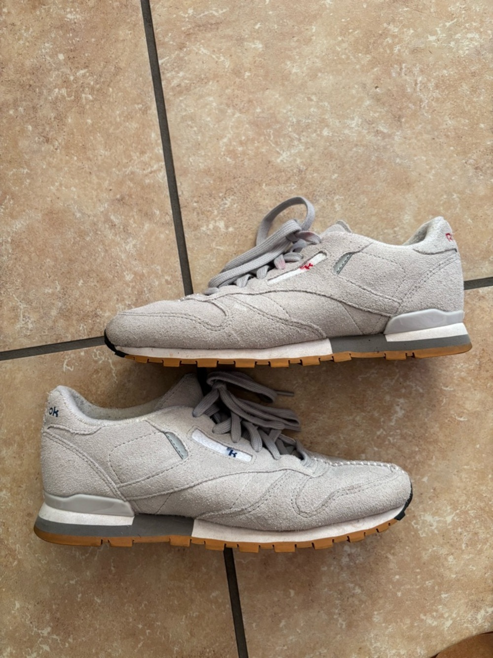 Reebok Light Gray Suede Sneakers with Gum Outsole KENDRICK LAMAR COLLAB
